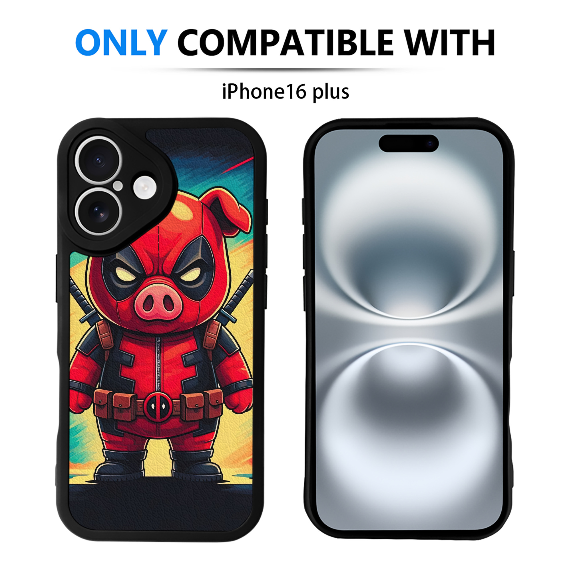 （画像用） Deadpool デッドプール 【iPhone 16シリーズ対応】シリコンスマホケース（レザー調） 材質：シリコン